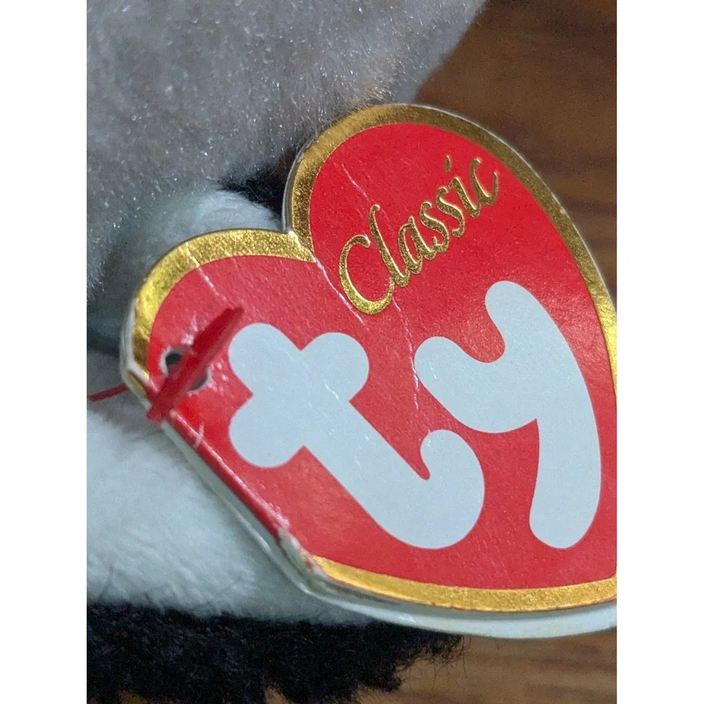Ty Classic Buff‎ the Husky Grey White Plush Blue Glitter Eyes 9 inch 2017